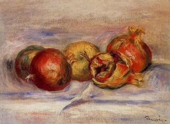 Pierre Auguste Renoir : Three Pomegranates and Two Apples